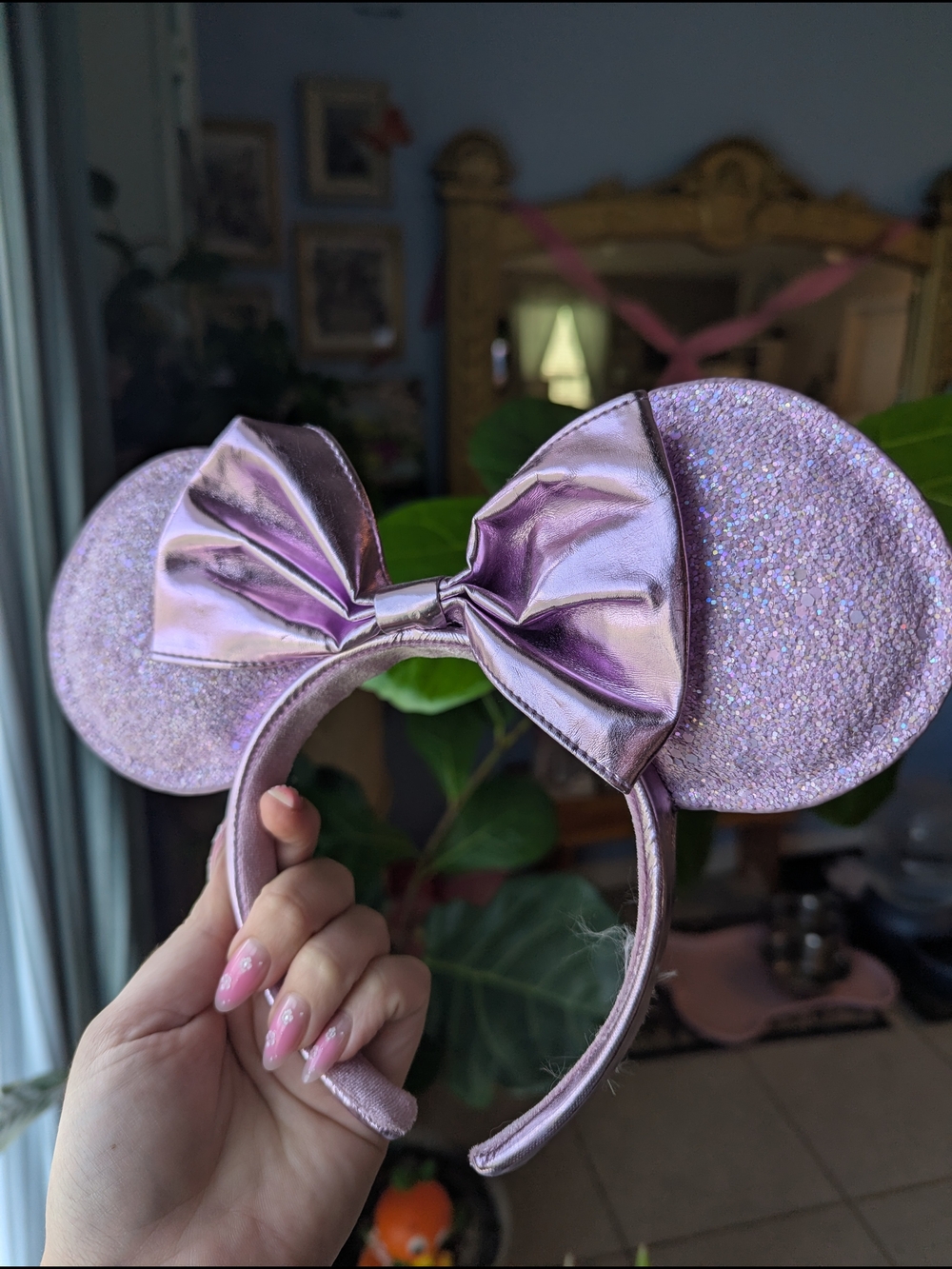 Disney Parks Lavender Iridescent Minnie Ears Headband